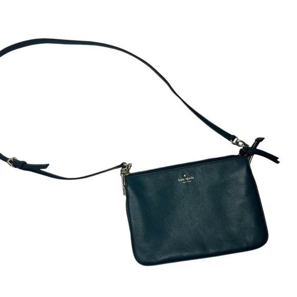 Kate Spade leila triple gusset crossbody purse in dark green - Picture 3 of 10